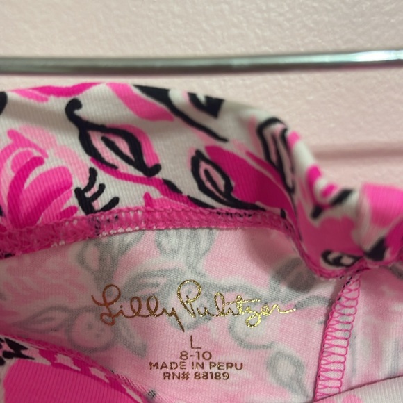 NWT- Pulitzer Girls' Pink Floral Leggings size L (8-10) - Picture 3 of 4